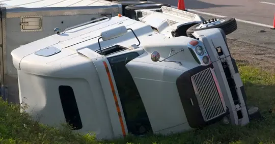 truck accident on the road